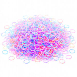 1000pc 14mm Pastels Plastic Elastic Bands