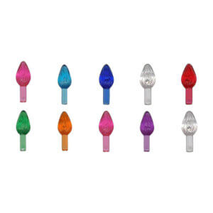 24pc 27mm 5mm base Colored Ceramic Christmas Tree Bulbs .625"