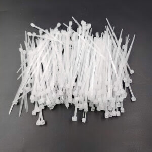 100pc Clear/White Zip Ties 2.3in/60mm