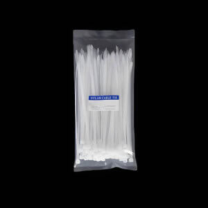 100pc Clear/White Zip Ties 4inch