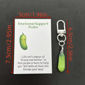Emotional Support Pickle Keychain 2.5in