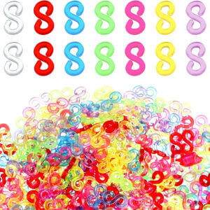 500pc Colored S Hooks Loom Bracelet Connectors Rubber Band Clips
