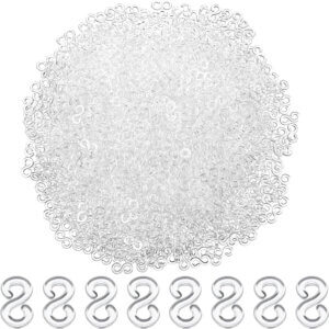 500pc Clear S Hooks Loom Bracelet Connectors Rubber Band Clips