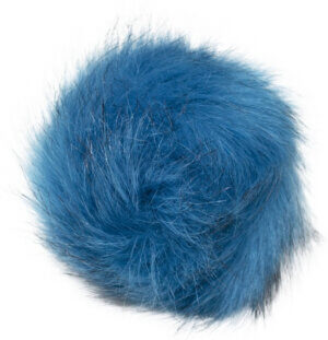 Pepperell Braiding Faux Fur Pom With Loop-Turquoise