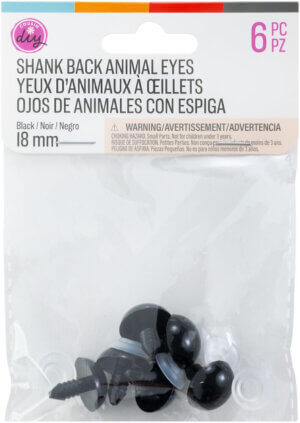 CousinDIY Shank Back Solid Eyes 18mm 2/Pkg-Black