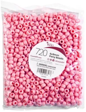 CousinDIY Pony Beads 6mmx9mm 720/Pkg-Opaque Light Pink