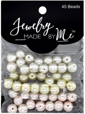 Jewelry Made By Me Round Beads-Ivory, Yellow, Pink