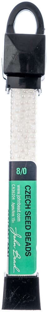 John Bead Czech Seed Beads 24g-8/0 White Pearl