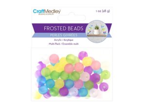 Craft Medley Round Plastic Beads 28g-10mm Frosted