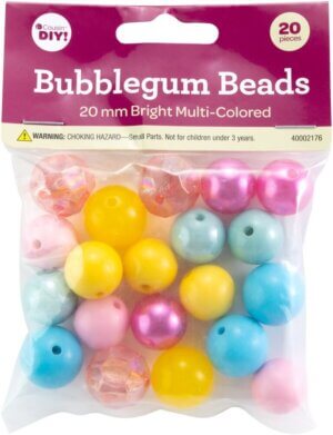 CousinDIY Bubblegum Bead 20mm 20/Pkg-Bright Multi