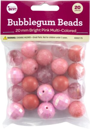 CousinDIY Bubblegum Bead 20mm 20/Pkg-Bright Pink
