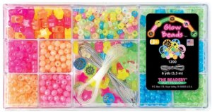 The Beadery 12 Compartment Bead Box-Glow Beads; 1200 Beads