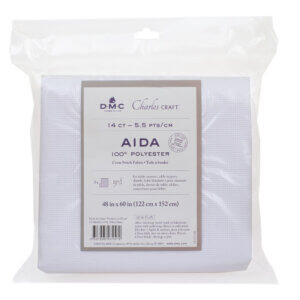 Charles Craft Polyester Aida 14 Count 48"X60"-White