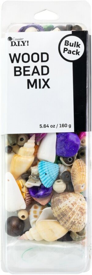 Cousin DIY Wood & Shell Bead Mix-White/Brown Cousin DIY Wood & Shell Bead Mix-White/Brown