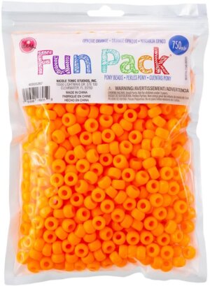 CousinDIY Pony Beads 6mmx9mm 750/Pkg -Orange