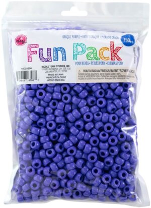 CousinDIY Pony Beads 6mmx9mm 750/Pkg -Purple