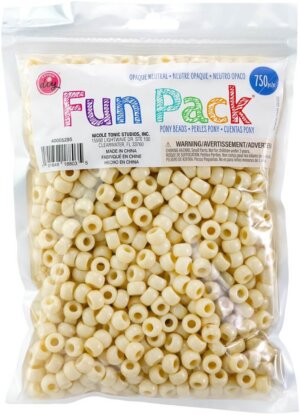 CousinDIY Pony Beads 6mmx9mm 750/Pkg -Neutral
