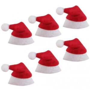 6 piece 1.5in mini santa hats lollipop