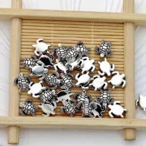 30 Piece Turtle Spacer Beads