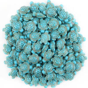 88pc Turtle Beads Synthetic Turquoise Stranded 1.5cm