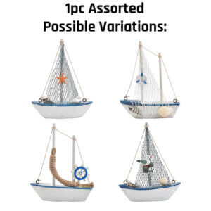 1pc Sailboat with Shells Decoration Assorted Styles