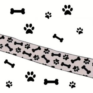 2.5in 5 yards Paws and Bones Wired Ribbon