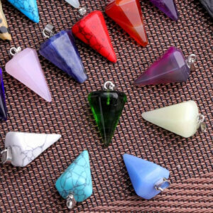 10pc 22mm Conical Stone Pendants