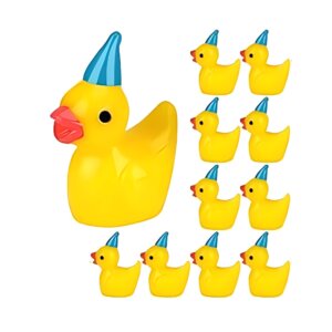 10pc Mini Party Hat Ducks 20mm Resin