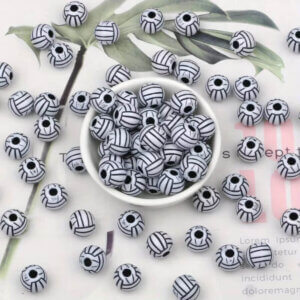 40pc Volleyball Acrylic Beads 11mm