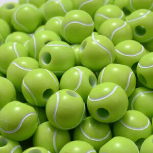 50pc Tennis ball Acrylic Beads 10mm