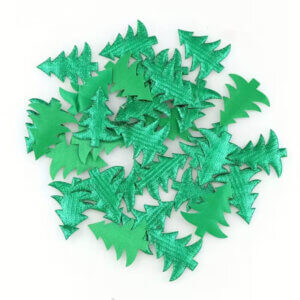 25pc Green Padded Tree Metallic Embellishments