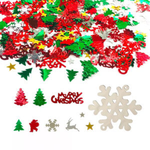 1000pc Christmas Confetti Pack – Trees, Santa, Deer, Words, Snow Red/Green/White 1000pc Christmas Confetti Pack - Trees, Santa, Deer, Words, Snow Red/Green/White
