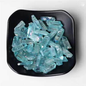 10pc Drilled Sky Blue Natural Quartz Stick Beads 1-2cm