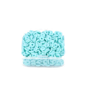 500pc Sky Blue 6mm Polymer Clay Beads Flat