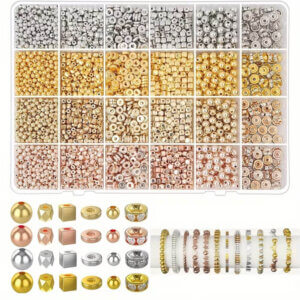 3800pc 6mm Spacer Beads Gold, Silver, Rose Gold