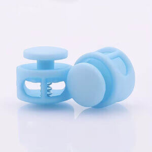 10pc L.Blue 2-hole Cord Lock 16mm hole 6x4mm