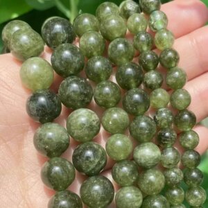 6mm 60pc Green Stone Beads
