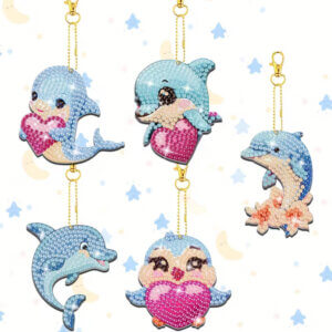 5pc Dolphin Keychain Diamond Art 5pc Dolphin Keychain Diamond Art