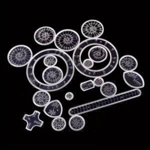 22pc Spiral Design Drawing Tools Gear Set