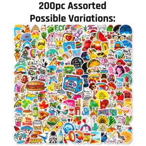 200pc 3-4cm Cartoon Mixed Stickers