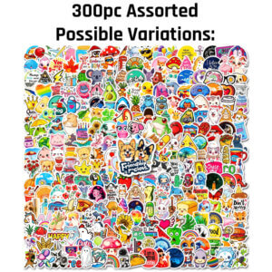 300pc 3-4cm Cartoon Mixed Stickers