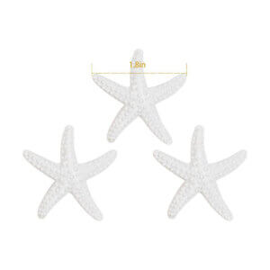 10pc White Resin Starfish 1.8in