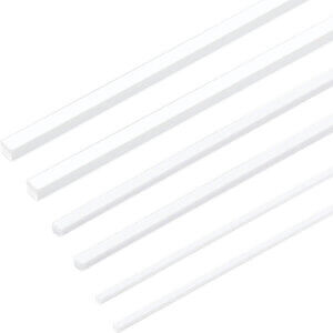 30pc 1/2/3mm ABS Plastic Square Rods 25cm