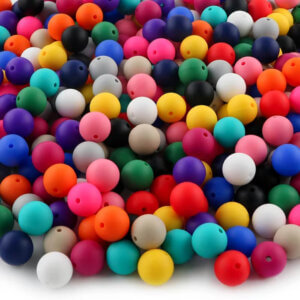 50pc 12mm Mixed Color Silicone Beads