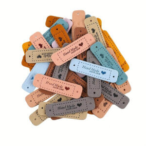 30pc Colored Handmade with Love Sew on Tags