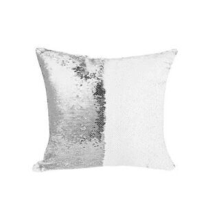 Flip Sequin Sublimation Blank Pillow Cover - White/Silver - Craft Express