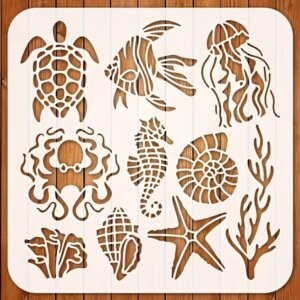 12x12 Sealife Stencil 10 Designs