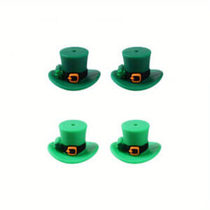 4pc 20mm Green Leprechaun Hat Silicone Beads
