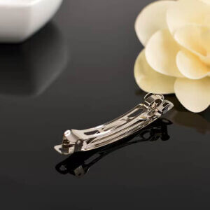 10pc 6cm French Barrette Blanks Silver 2.36in