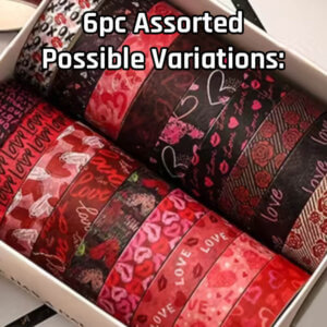 6pc 10mm Valentines Washi Tape 78in Assorted